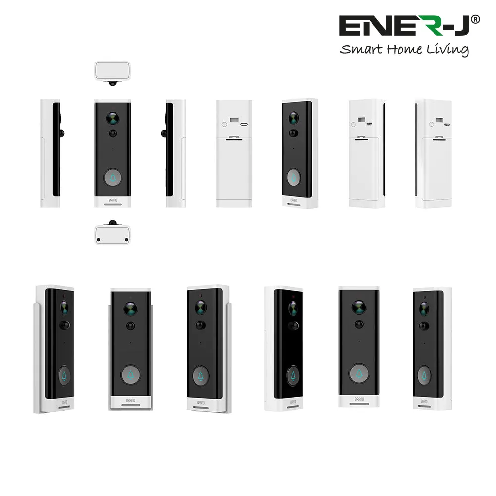 ENERJ Smart Wireless Doorbell with Chime Full HD, WiFi, Security Camera with Motion Detection, Night Vision, Two Way Audio Night Vision & PIR Motion