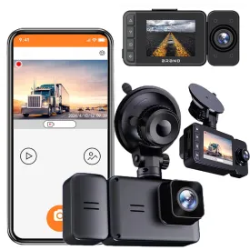 everyday Dash Cam with WiFi 1080P FHD Car Driving Recorder Front and inside Two Lens Car Cameras HD infrared Night Vision/G Sensor/Loop Recording/APP Remote Monitoring