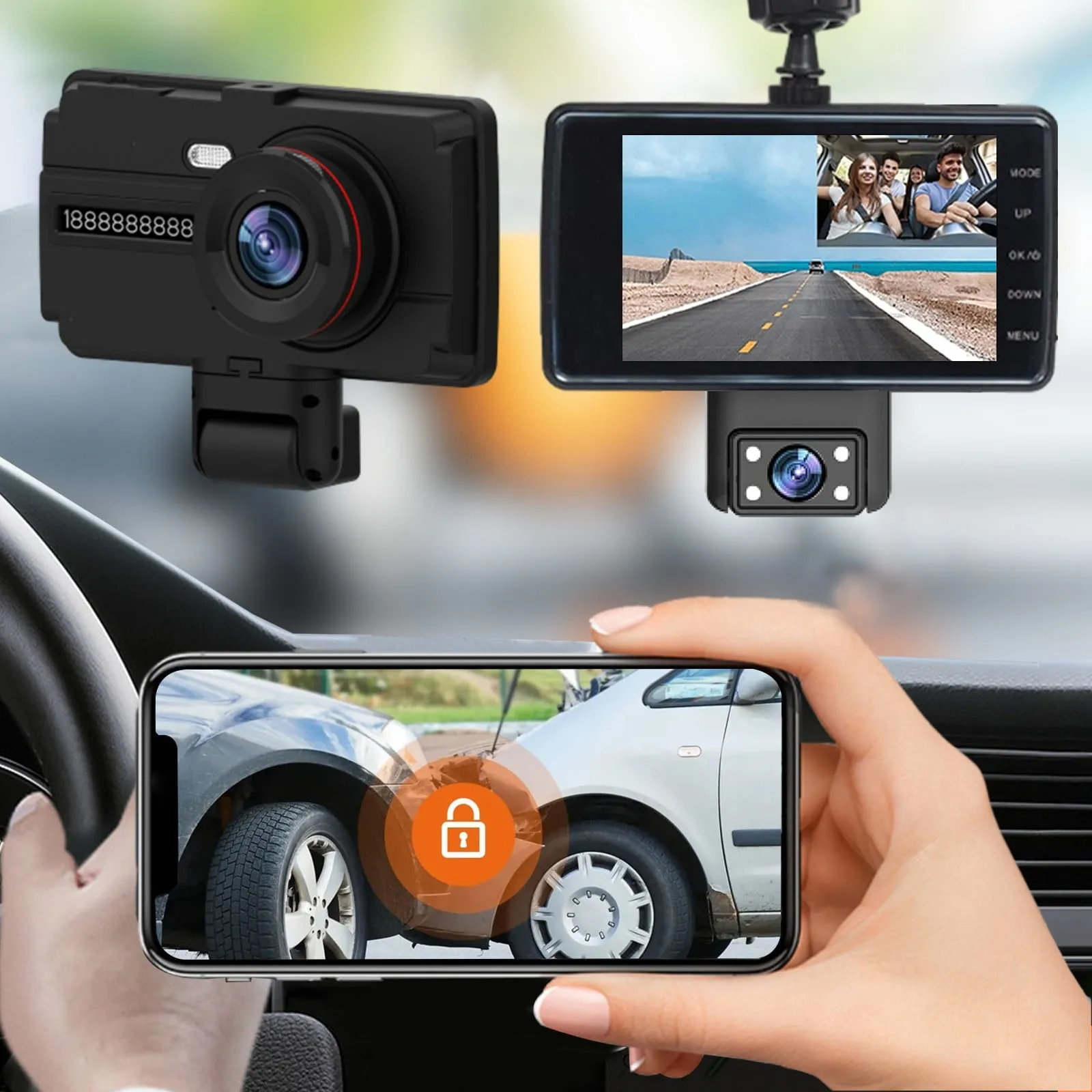 everyday Pvdgvd Dash Cam 1080P Hd Dvr Car Driving Recorder 4 Inch Ips Screen Dashboard Camera 170 Degrees Wide Angle Loop Recording Channel Front And Inside Dash Cam Lightning Deals Of Today Prime