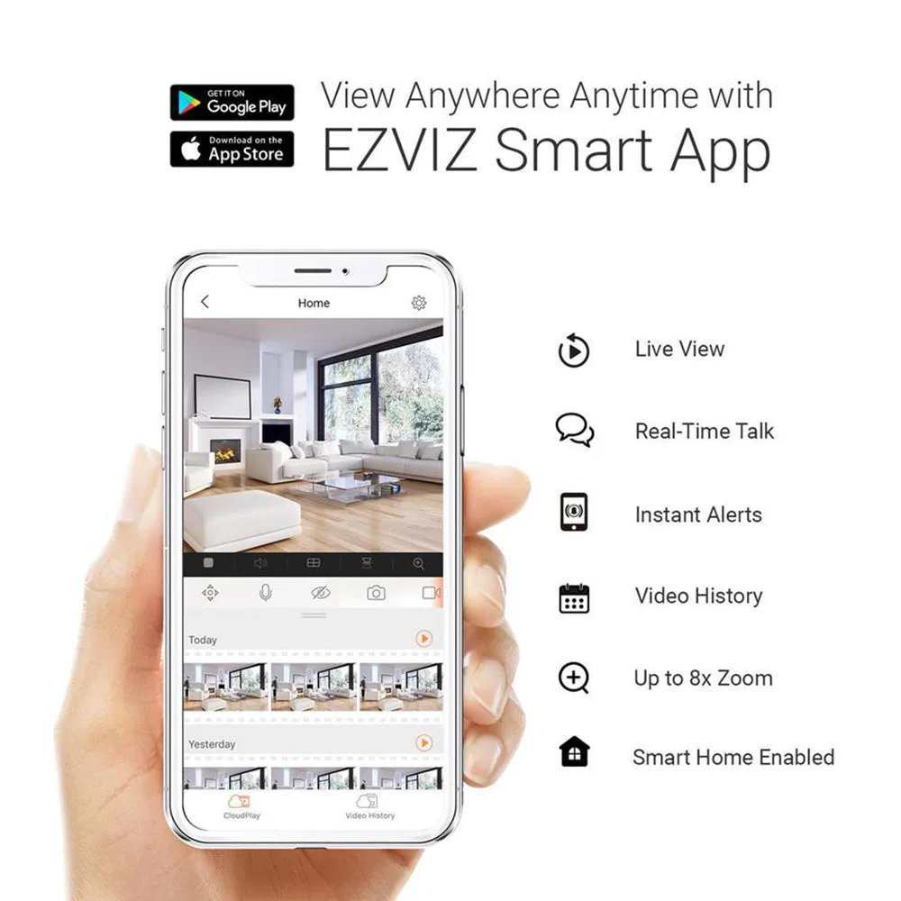 EZVIZ C6W 4MP WiFi Indoor Security Camera | Two-Way Audio, Pan & Tilt, Auto-Tracking, Smart AI Person Notifications, Night Vision