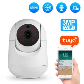 Fuers 3MP IP Camera Tuya Smart Home Indoor WiFi Wireless Surveillance Camera Automatic Tracking CCTV Security Baby Pet Monitor