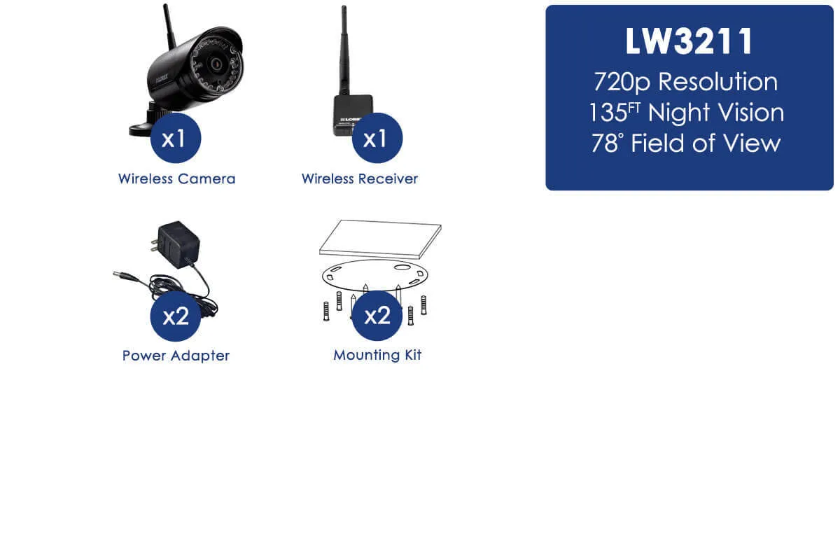 HD 720p Outdoor Wireless Security Camera, 135ft Night Vision