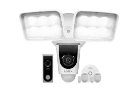 Home Monitoring Kit featuring 1080p HD Video Doorbell, Floodlight and 2 Window / Door Motion Sensors