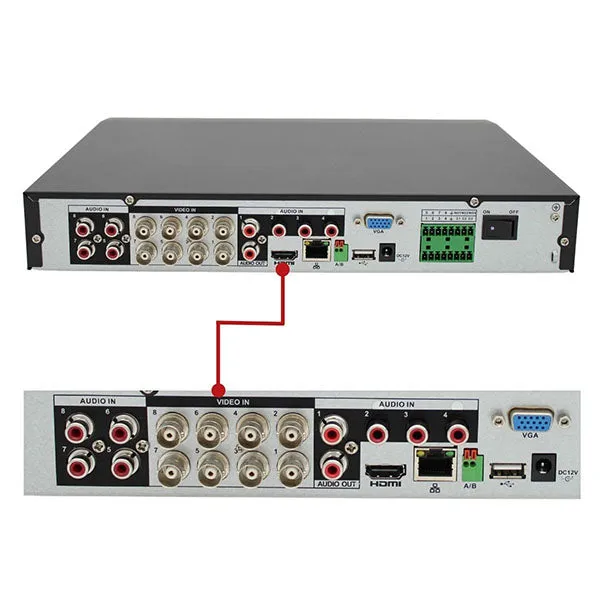 IC Realtime - HDVR-MX0804-1U5MP-AI2 / 8Ch Coax   4 IP / Shelf-Mount Pentabrid / 10TB Max (Starting At 2TB HDD) / 5MP/6MP (Coax/ IP) Support / 64Mbps Bandwidth