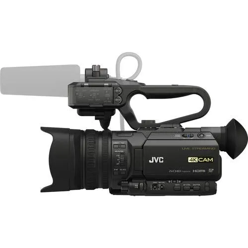 JVC GY-HM250 UHD 4K Streaming Camcorder W/Case, LED Light, Cleaning Kit and More. - Advanced Bundle