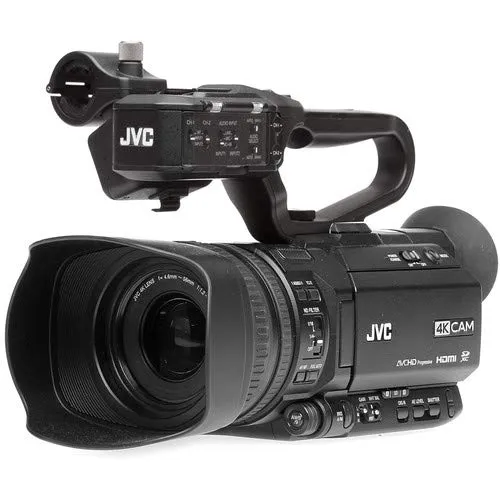 JVC GY-HM250 UHD 4K Streaming Camcorder W/Case, LED Light, Cleaning Kit and More. - Advanced Bundle