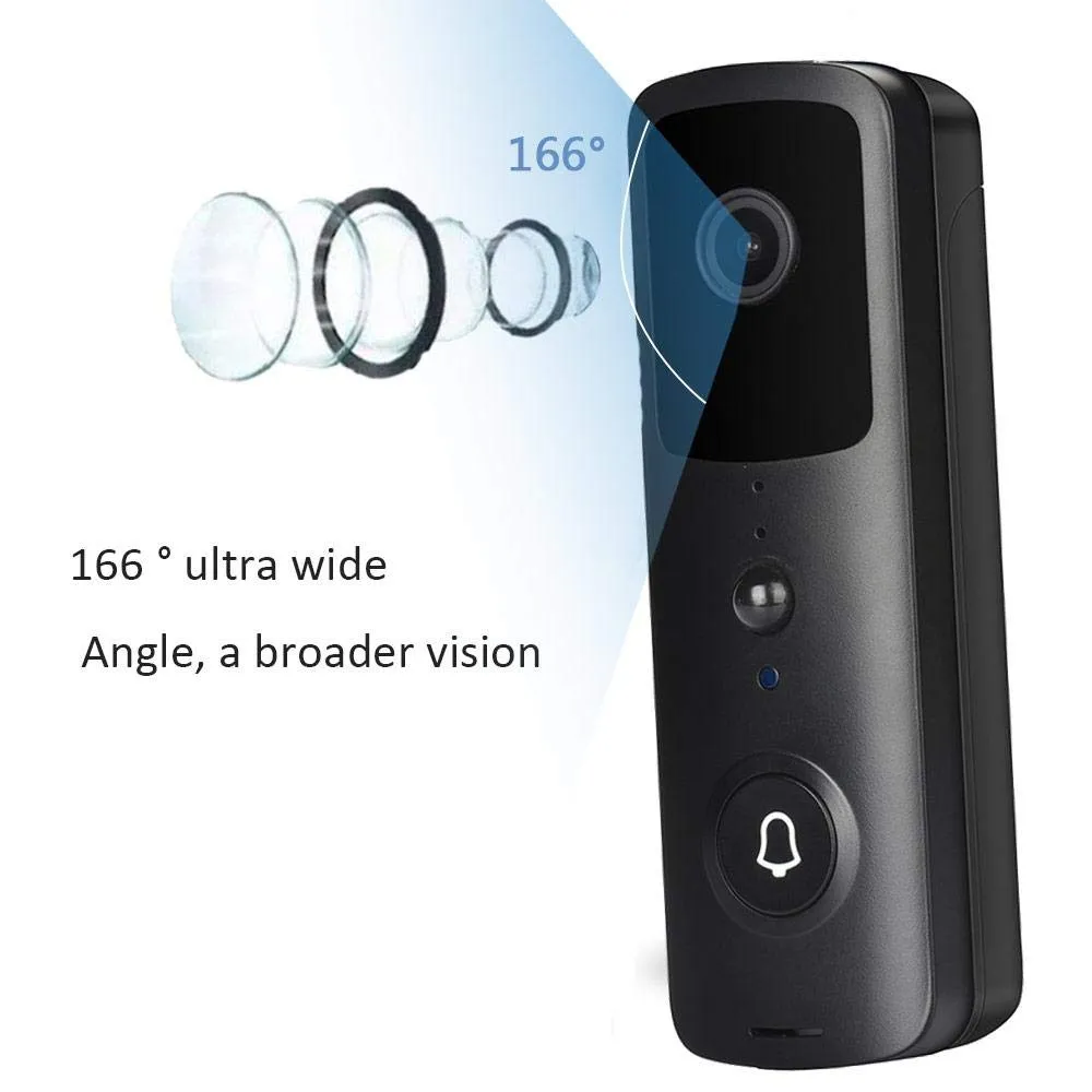 lesgos Wireless Video Doorbell, 1080P HD WiFi Security Camera with Real-Time 2-Way Talk, Night Vision, PIR Motion Detection,Self Storage Function for iOS and Android