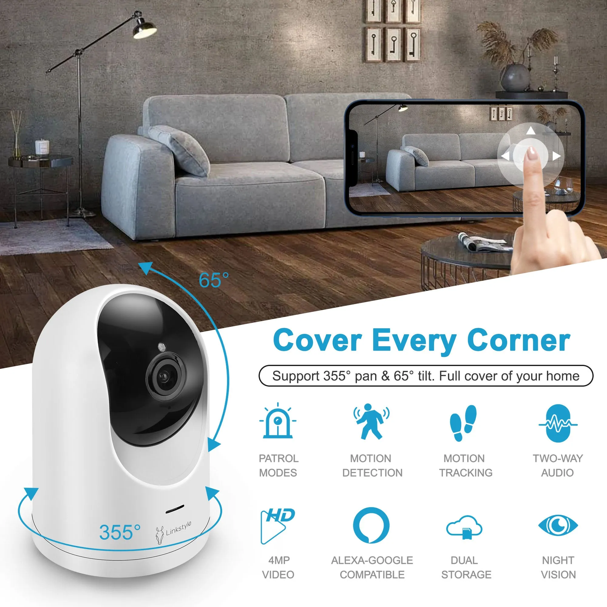 Linkstyle MIRA II WiFi Indoor Security Camera 2K