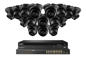 Lorex 4K 32-Channel Nocturnal NVR System with Nocturnal 3 IP Smart Dome Security Cameras with Real-Time 30FPS Recording and Listen-in Audio