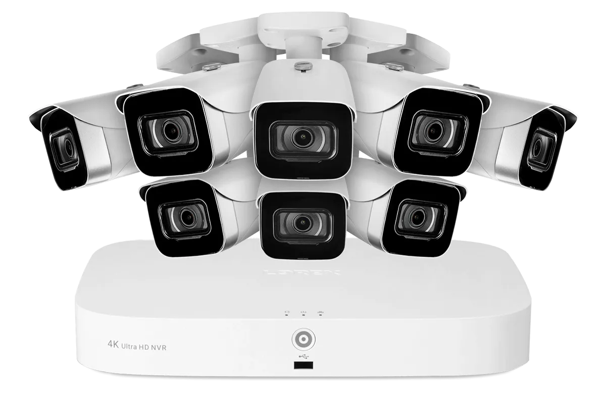 Lorex 4K (8 Camera Capable) Fusion NVR System with IP Bullet Cameras