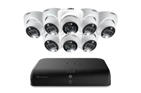 Lorex 4K 8-Channel Wired DVR System with 8 Active Deterrence Dome Security Camera