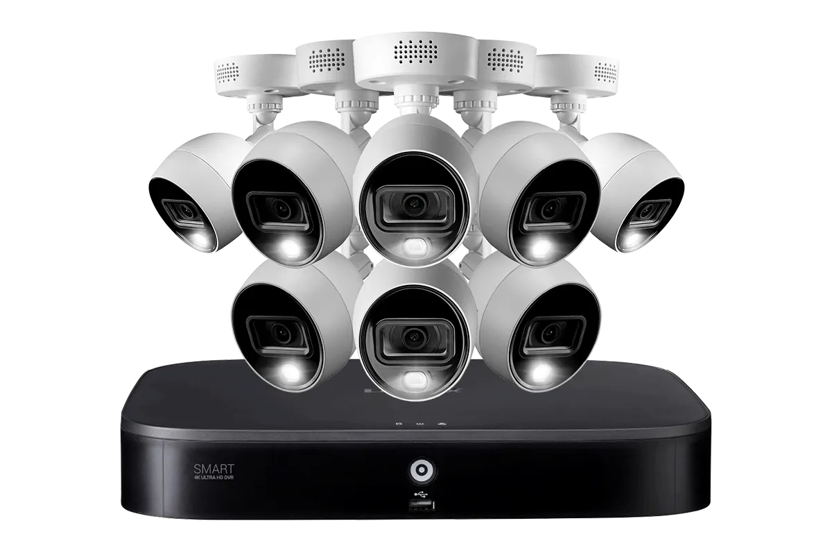 Lorex 4K 8-Channel Wired DVR System with Active Deterrence Cameras