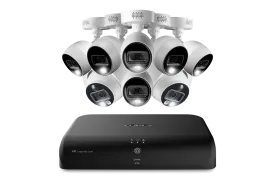 Lorex 4K 8-Channel Wired DVR System with Two Active Deterrence Dome Cameras and Six Active Deterrence Bullet Cameras