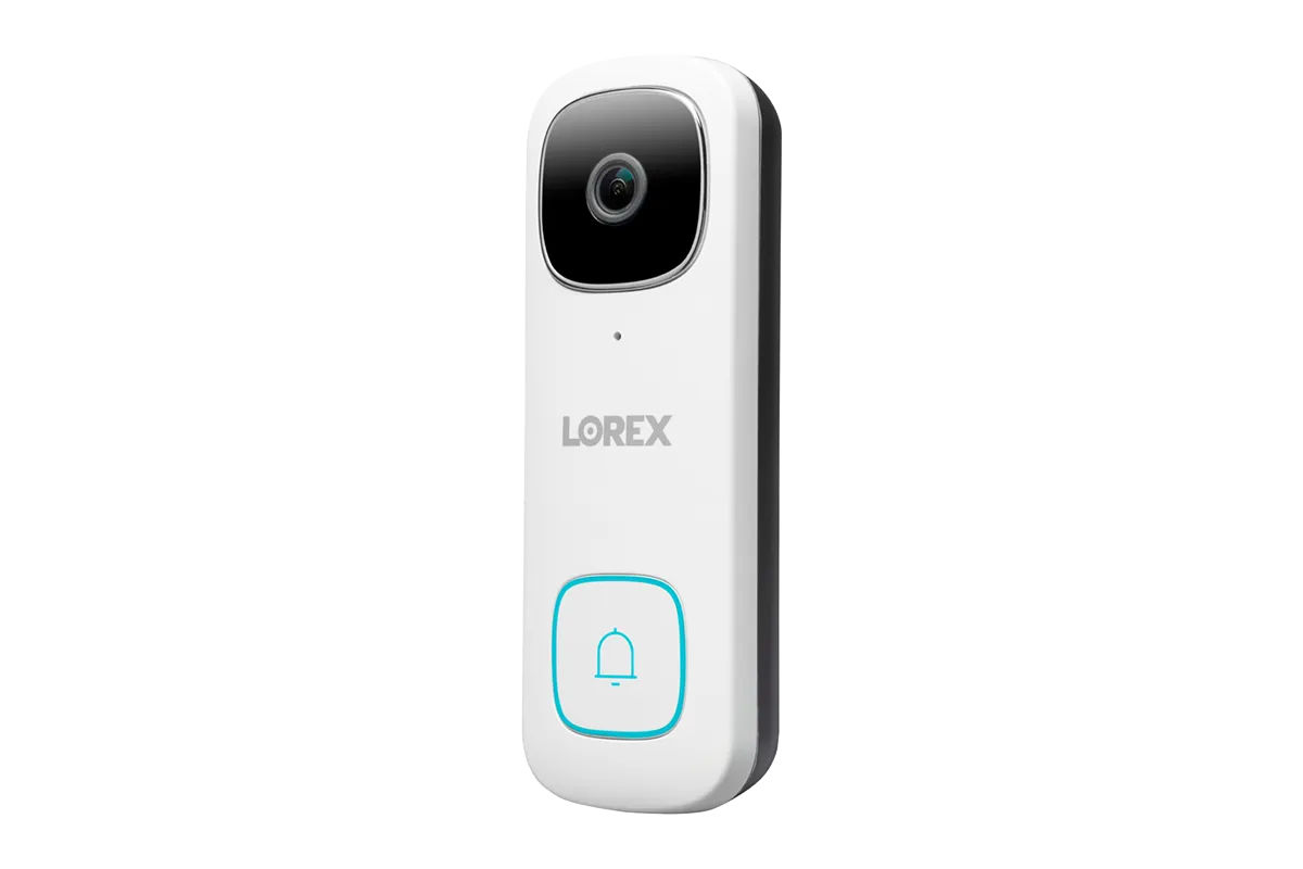 Lorex Fusion 4K (16 Camera Capable) 4TB Wired NVR System with 8 White IP Bullet Cameras, One 2K Wired Video Doorbell and One Sensor Kit