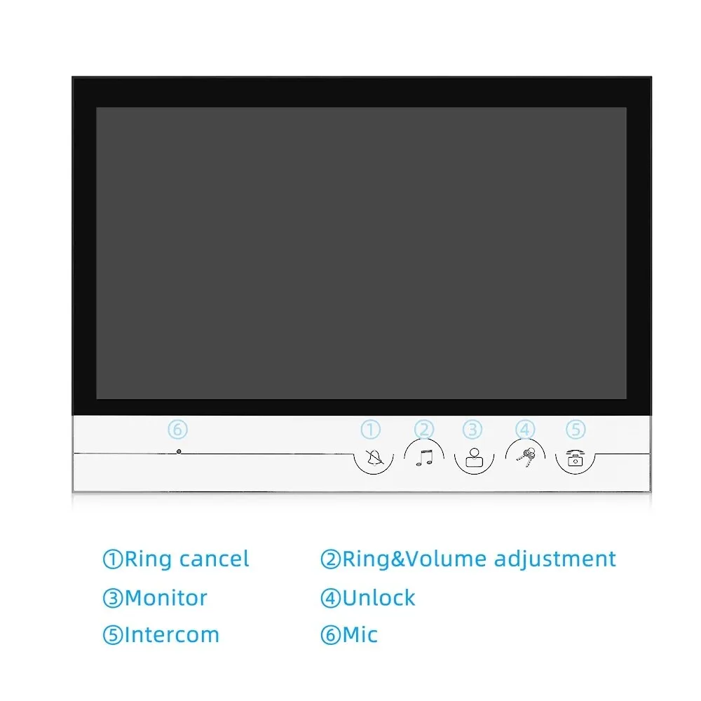 New 9 Inch Video Door Phone System Wired Video Intercom Video Doorbell Alloy IR Camera Remote Unlock 1 Doorbell with 2 Monitor