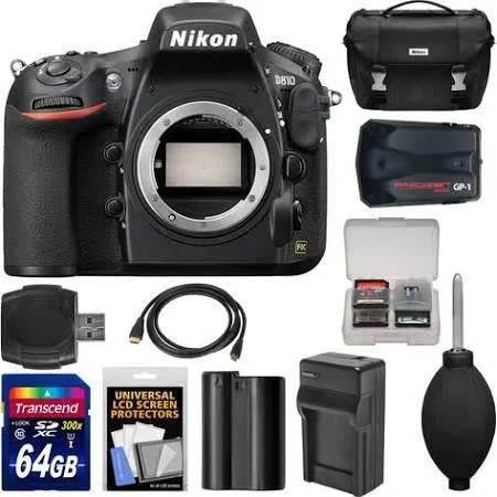 Nikon D810 Digital SLR Camera Body with 64GB Card   Battery &amp; Charger   Case   GPS Adapter   Kit