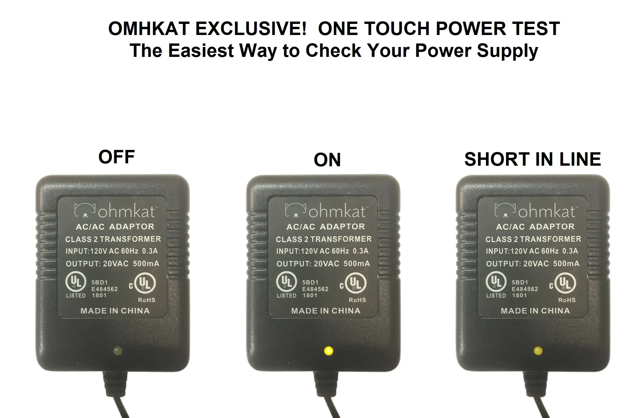 OhmKat Video Doorbell Power Supply - Compatible with Ring Video Doorbell 2 and Video Doorbell 3