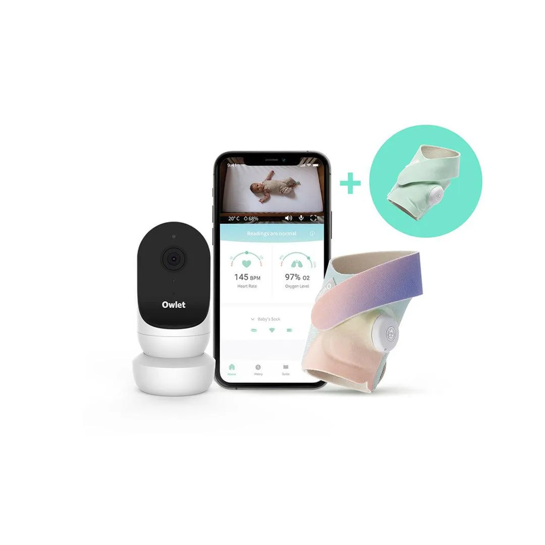 Owlet Monitor Duo Bundle - Smart Sock 3   Cam 2 - Forever Rainbow