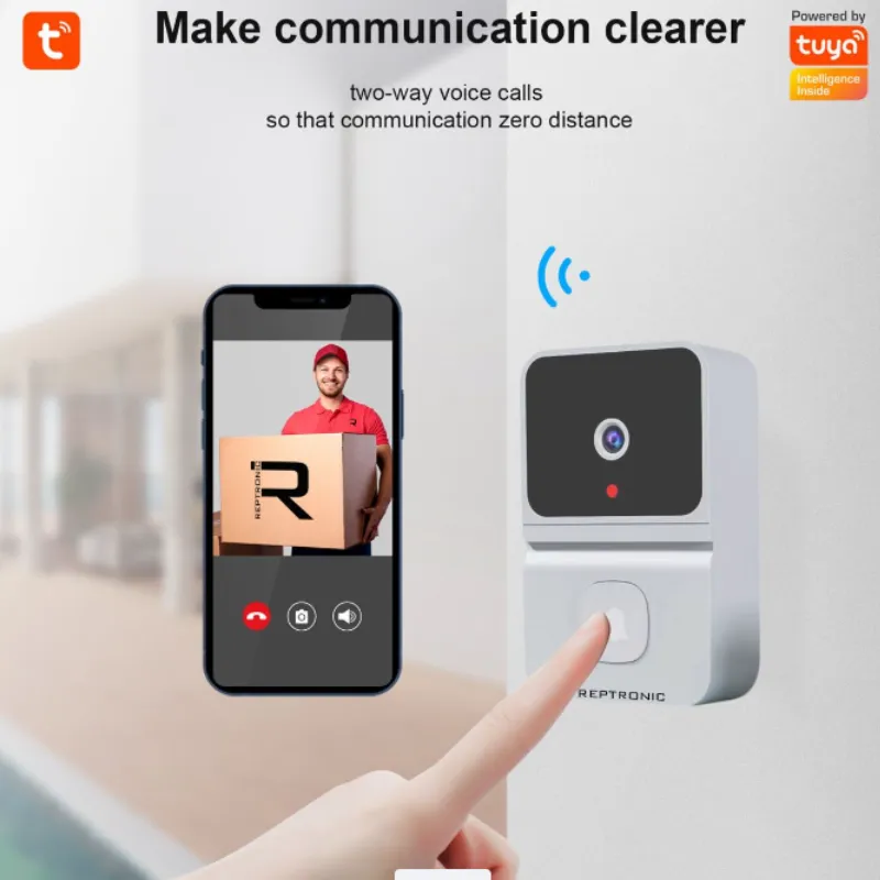 Reptronic Smart Video Doorbell Wireless HD Cam PIR Motion Detection IR