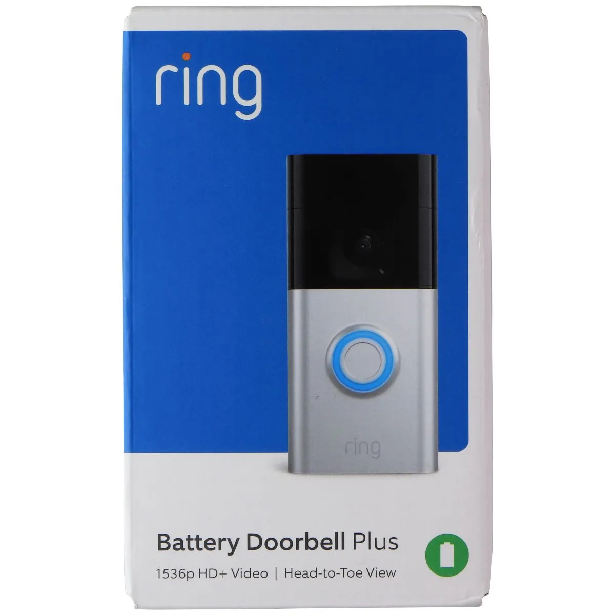 Ring Battery Doorbell Plus - 1536p HD  Video and Head-to-Toe View - Nickle