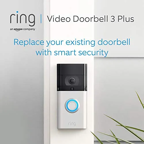 Ring Video Doorbell 3 Plus | 1080p HD video, Advanced Motion Detection, 4-second previews and easy installation | With 30-day free trial of Ring Protect Plan