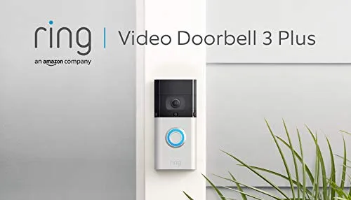 Ring Video Doorbell 3 Plus | 1080p HD video, Advanced Motion Detection, 4-second previews and easy installation | With 30-day free trial of Ring Protect Plan