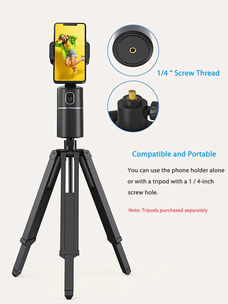 Selfie Tracking Motion Tracking Phone Holder - 360° Rotation