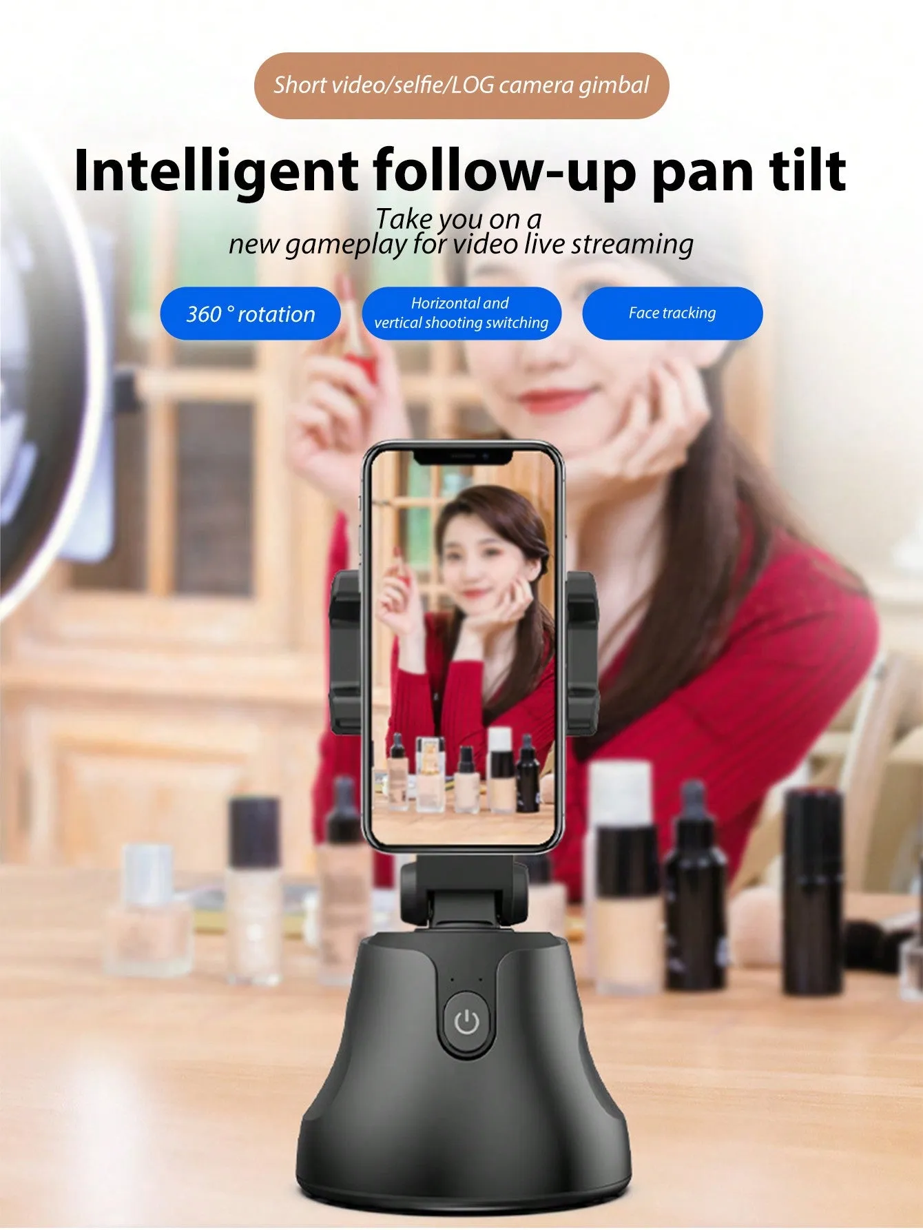 Smart 360° Auto-Tracking Camera Stand for Live Streaming and Mobile Phones