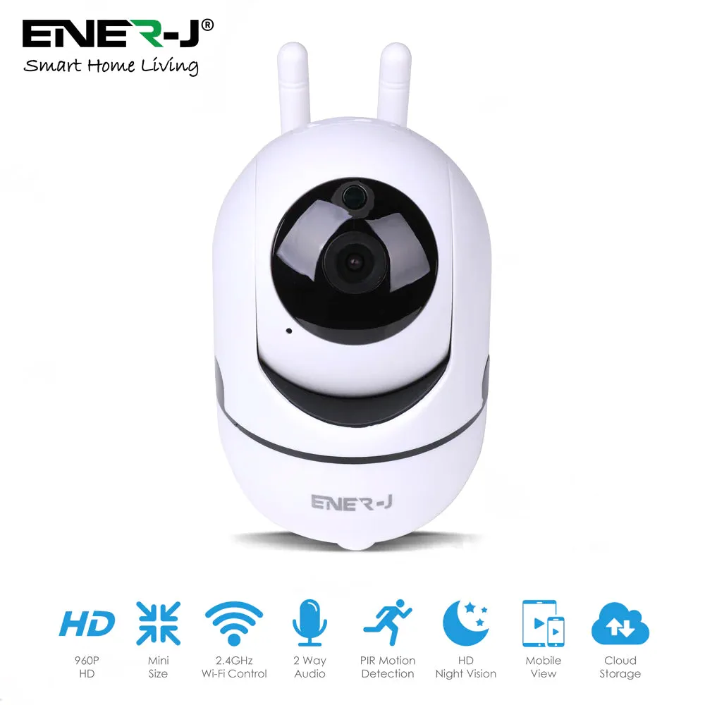 Smart Wireless Indoor IP Security Camera, Auto Tracker, Motion Sensor, Night Vision, 360 Degree Pan Tilt Zoom Two Way Audio, Cloud Storage