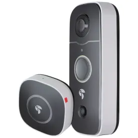 Toucan Wireless and Waterproof Live Feed Video Doorbell with Chime - White/Black