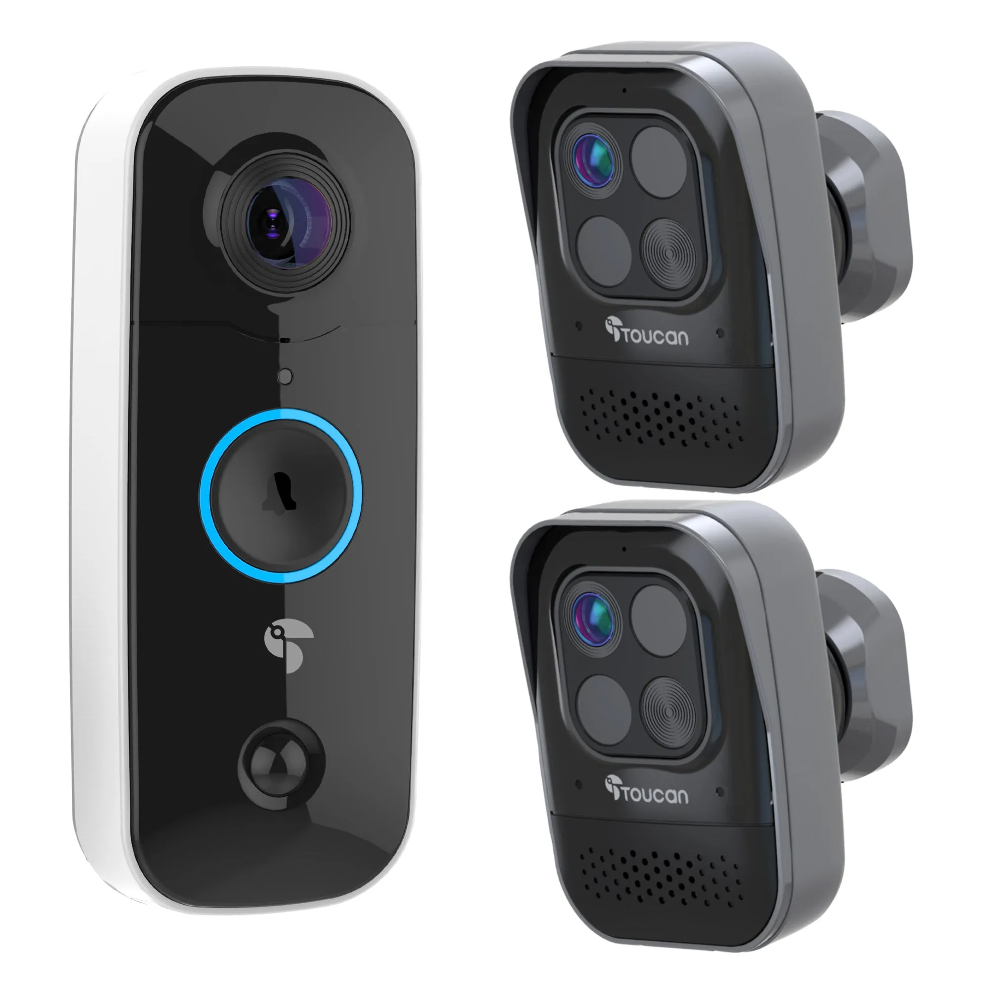 Toucan Wireless Security Camera PRO 2-Pack and Wireless Video Doorbell Bundle