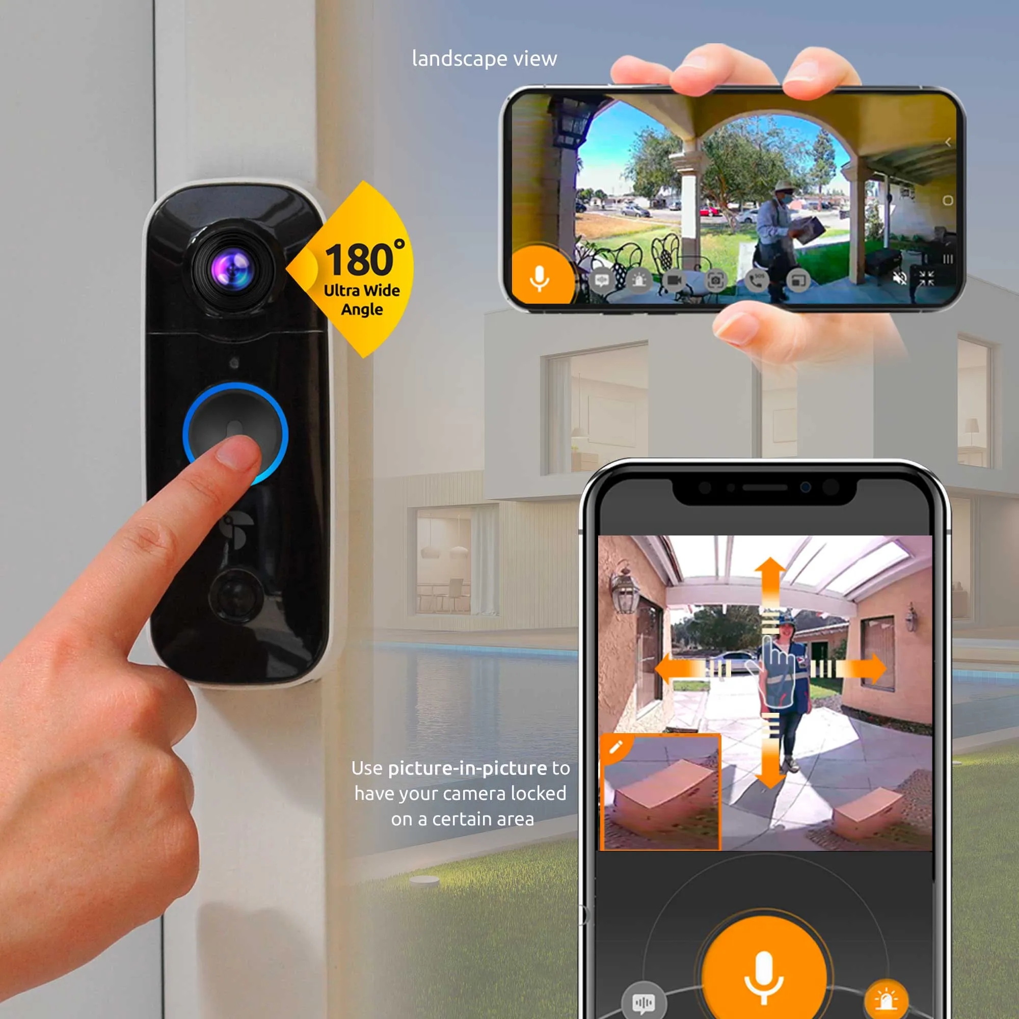 Toucan Wireless Security Camera PRO 2-Pack and Wireless Video Doorbell Bundle