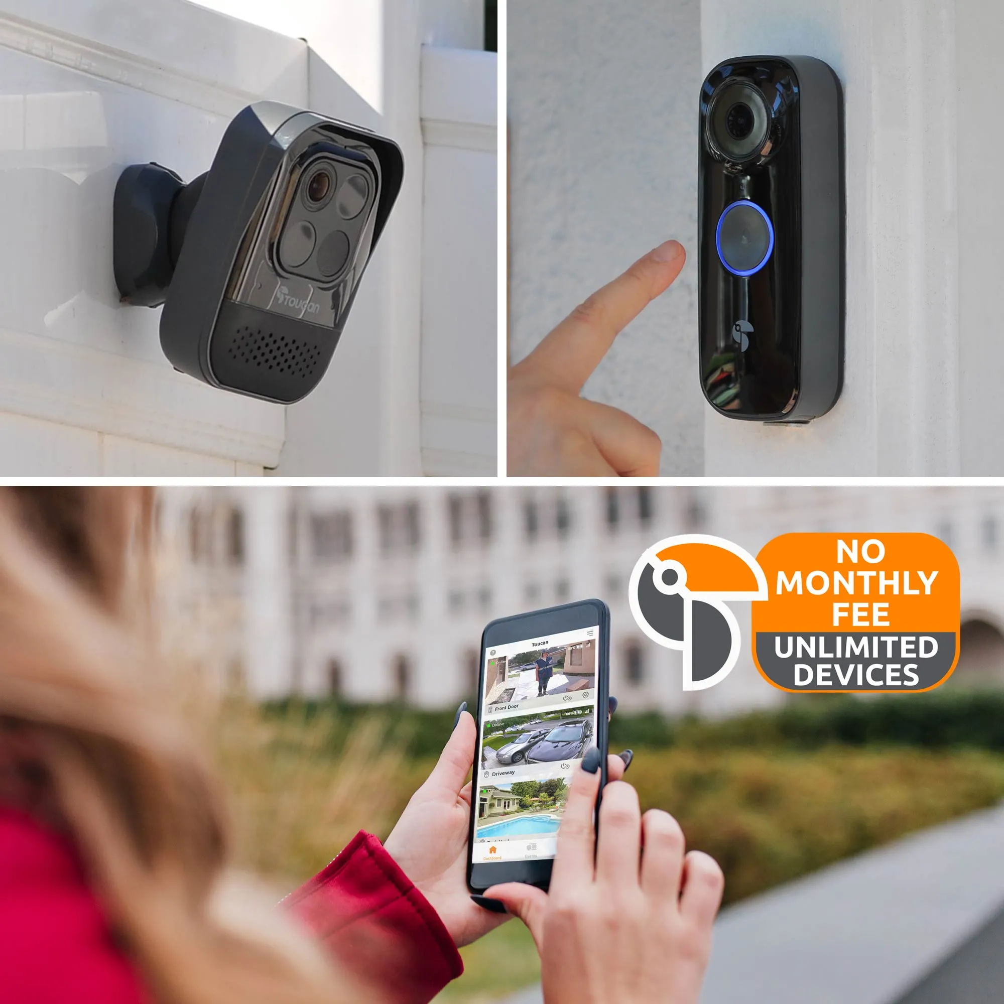 Toucan Wireless Video Doorbell PRO & Toucan Wireless Security Camera PRO Bundle