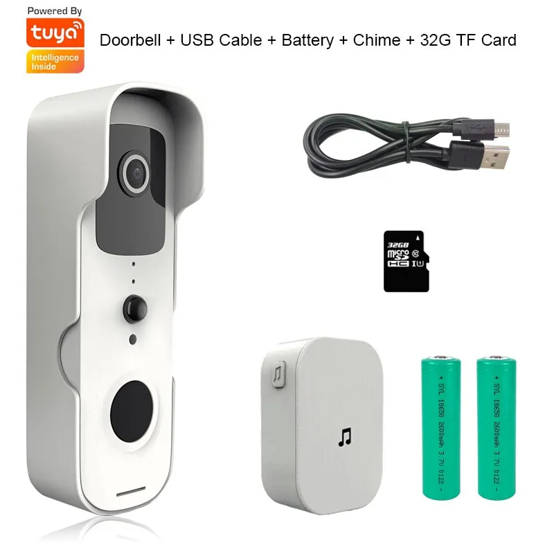 Tuya Smart Wireless Video Doorbell Digital Visual Intercom WIFI Door Bell Waterproof Electronic Doorman Home Security Camera