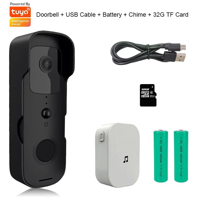 Tuya Smart Wireless Video Doorbell Digital Visual Intercom WIFI Door Bell Waterproof Electronic Doorman Home Security Camera