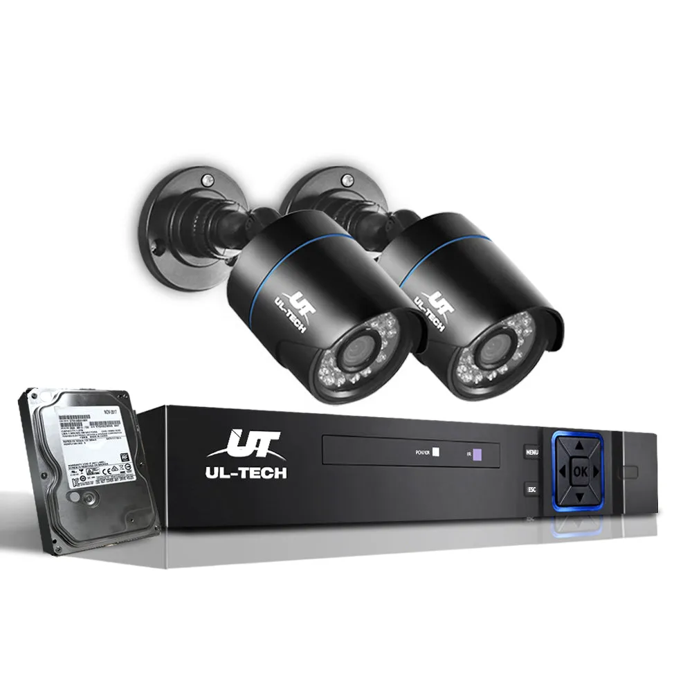 UL-Tech CCTV Security System 2TB 4CH DVR 1080P 2 Camera Sets