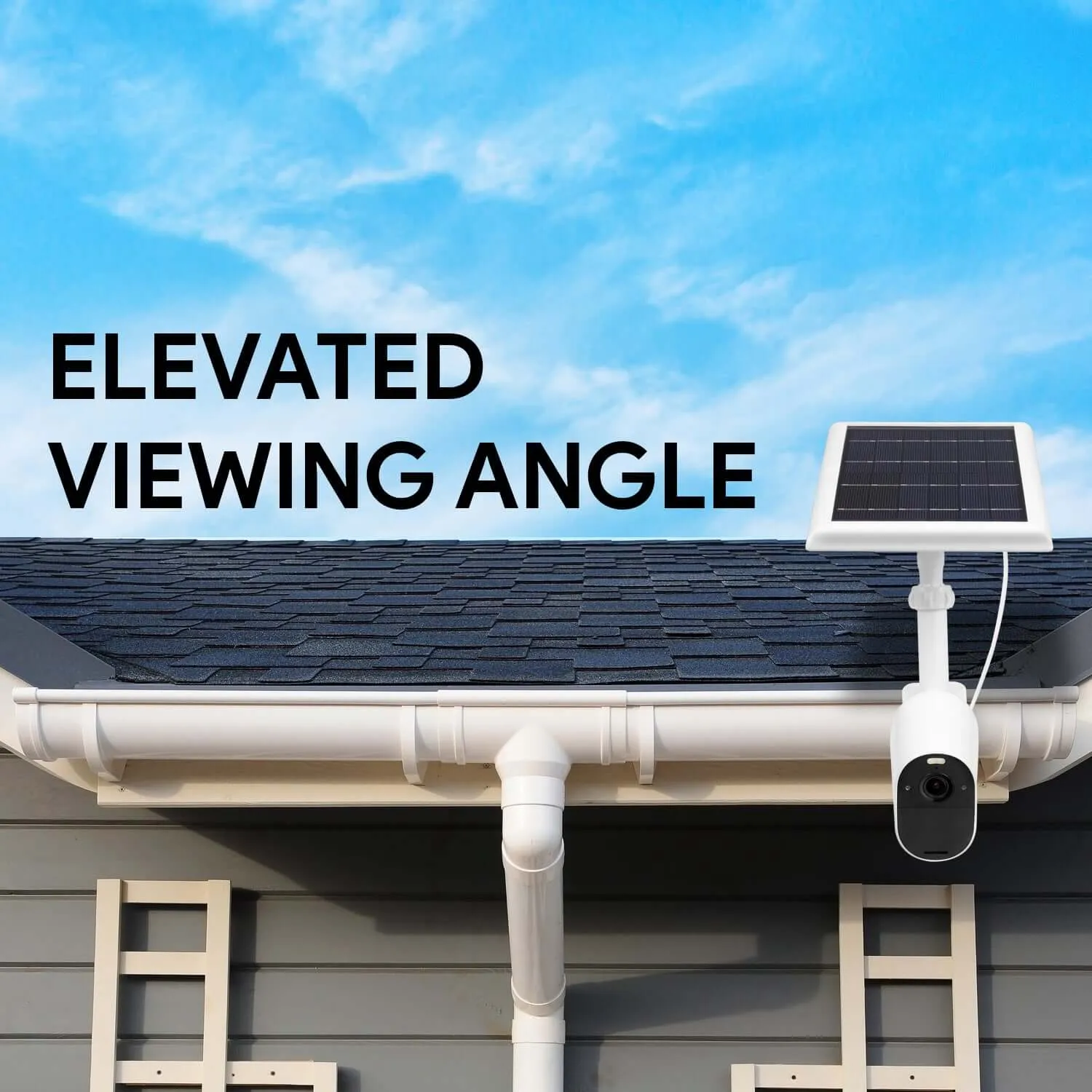 Wasserstein 2-in-1 Universal Gutter Mount for Camera & Solar Panel | Wyze, Blink, Ring, Arlo, & Eufy Cams