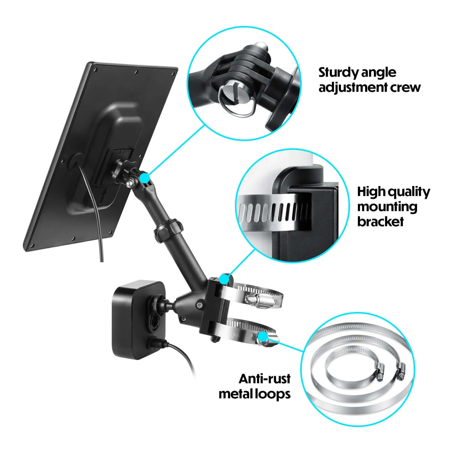 Wasserstein 2-in-1 Universal Pole Mount for Camera & Solar Panel | Wyze, Blink, Ring, Arlo, & Eufy Cams