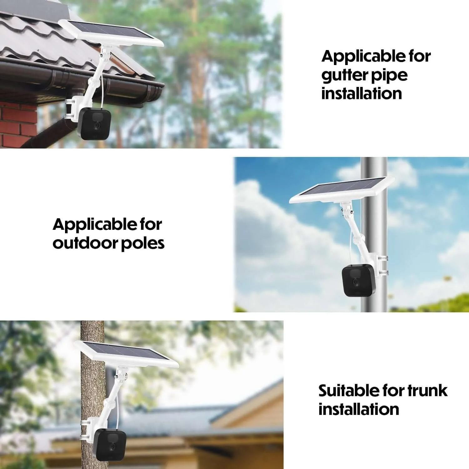 Wasserstein 2-in-1 Universal Pole Mount for Camera & Solar Panel | Wyze, Blink, Ring, Arlo, & Eufy Cams