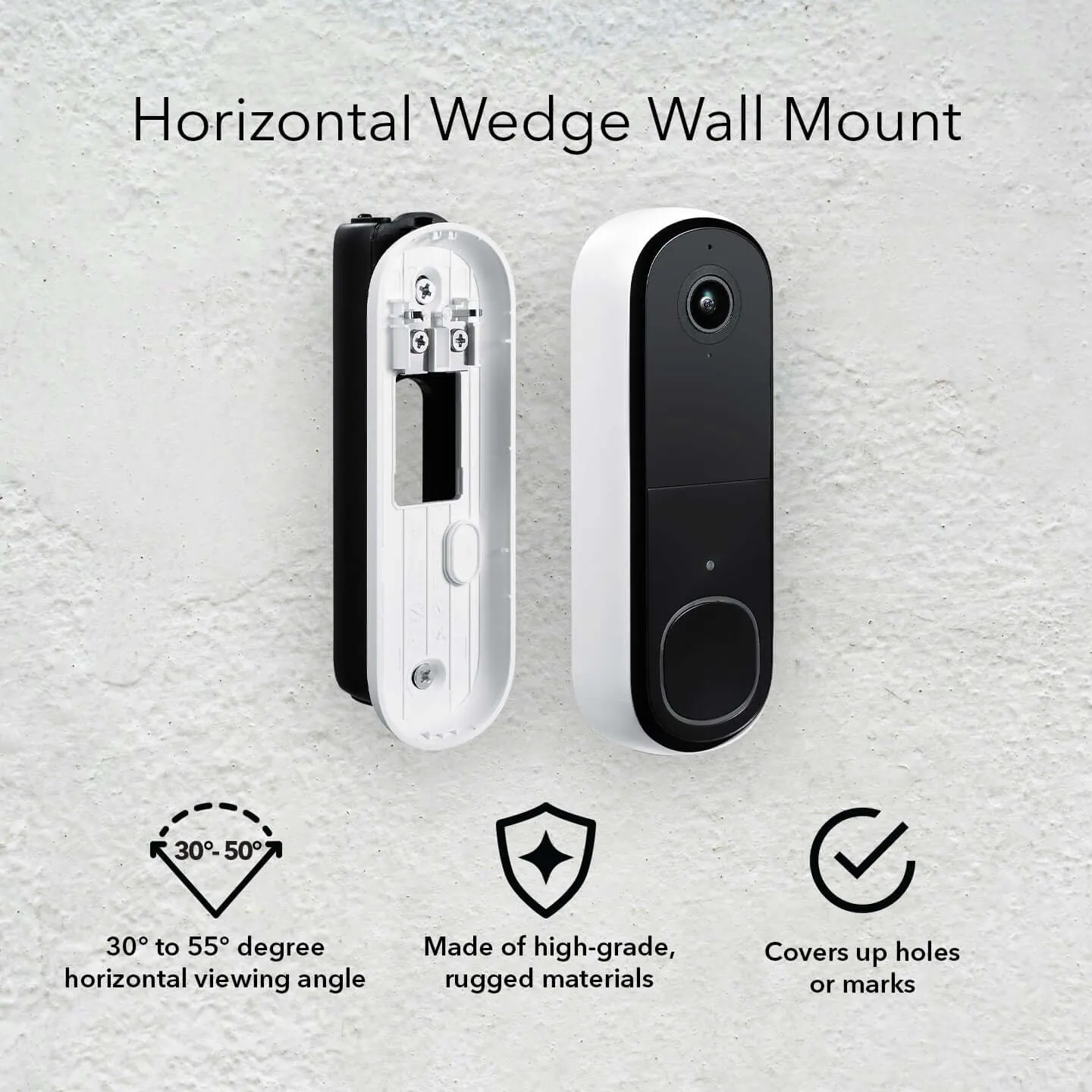 Wasserstein 35° to 55° Horizontal Wedge Wall Mount for Arlo Video Doorbell 2K (2nd Gen) & Arlo Essential Video Doorbell Wire-Free