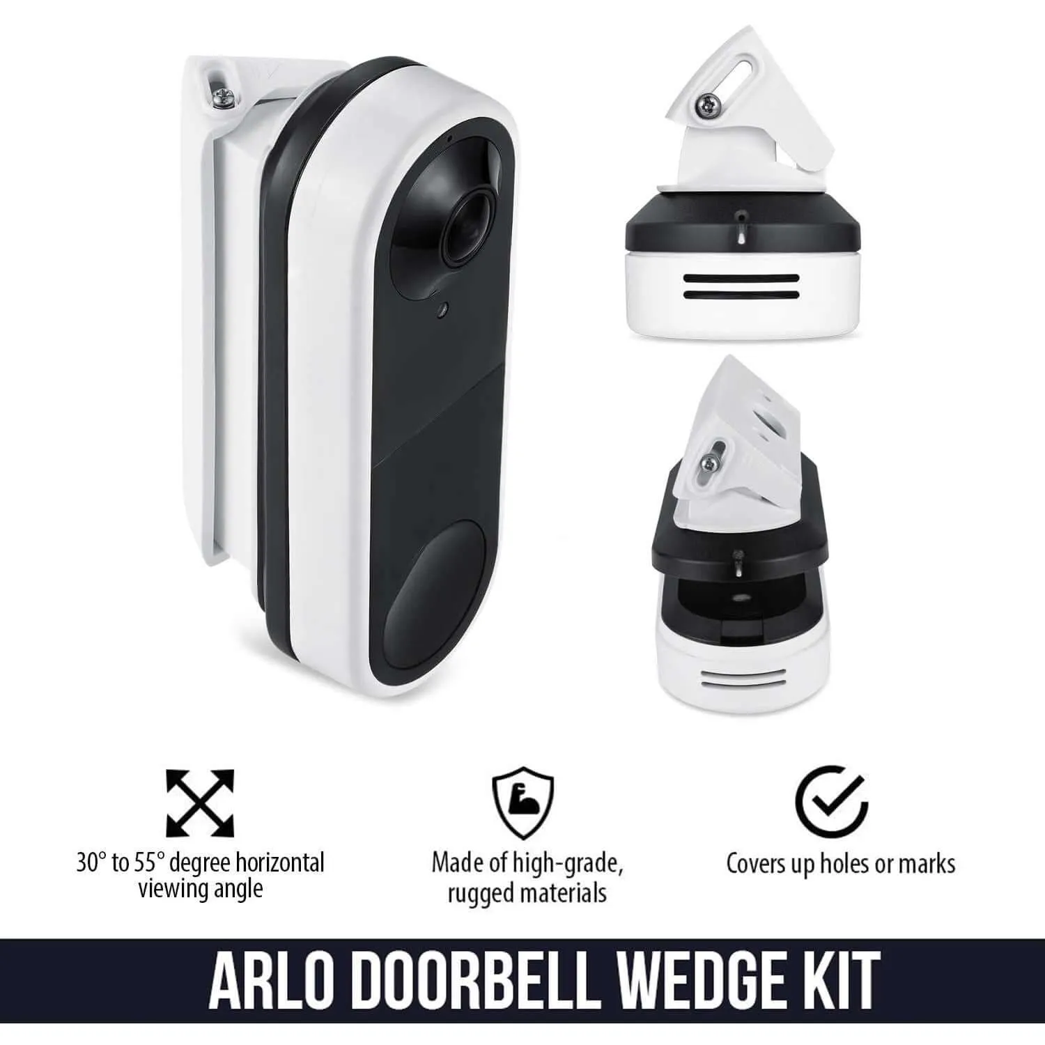 Wasserstein Horizontal Wedge Wall Mount for Arlo Essential Wired Video Doorbell