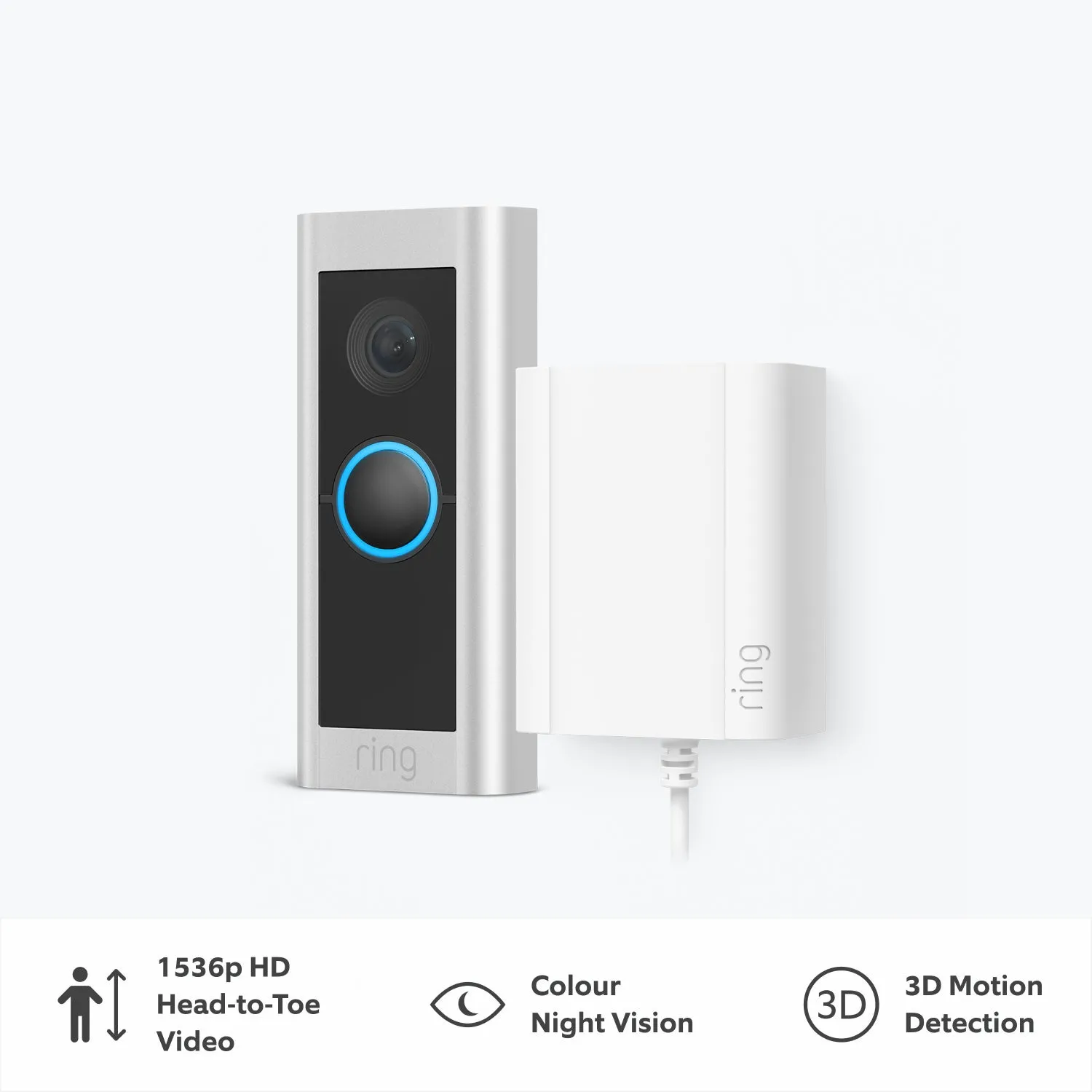 Wired Video Doorbell Pro Plug-in (Formerly Video Doorbell Pro 2 with Plug-in Adapter)