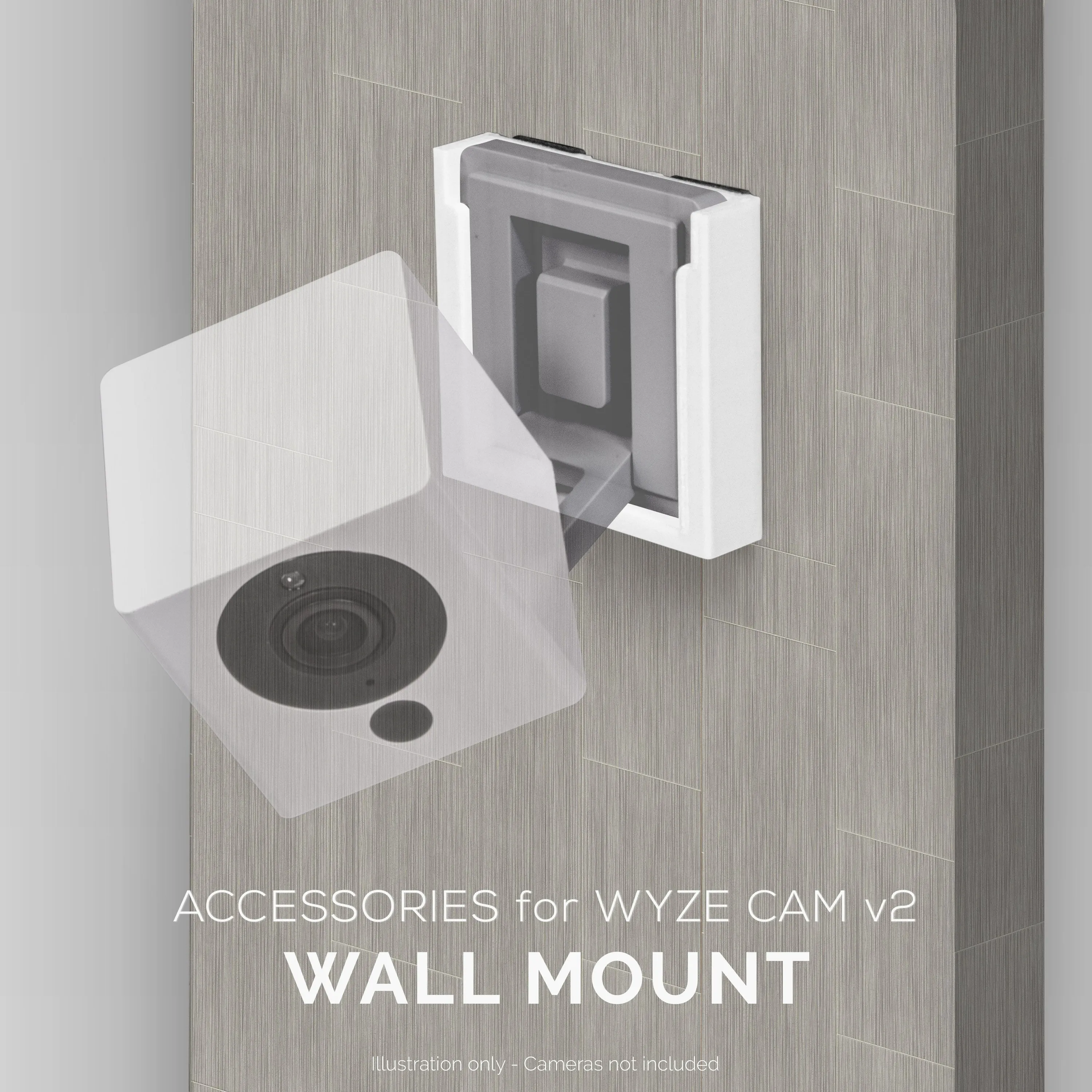 Wyze Cam v2 (3 Pack) Wall Mount - Adhesive Holder, No Screws or Mess (Not Compatible with V3)