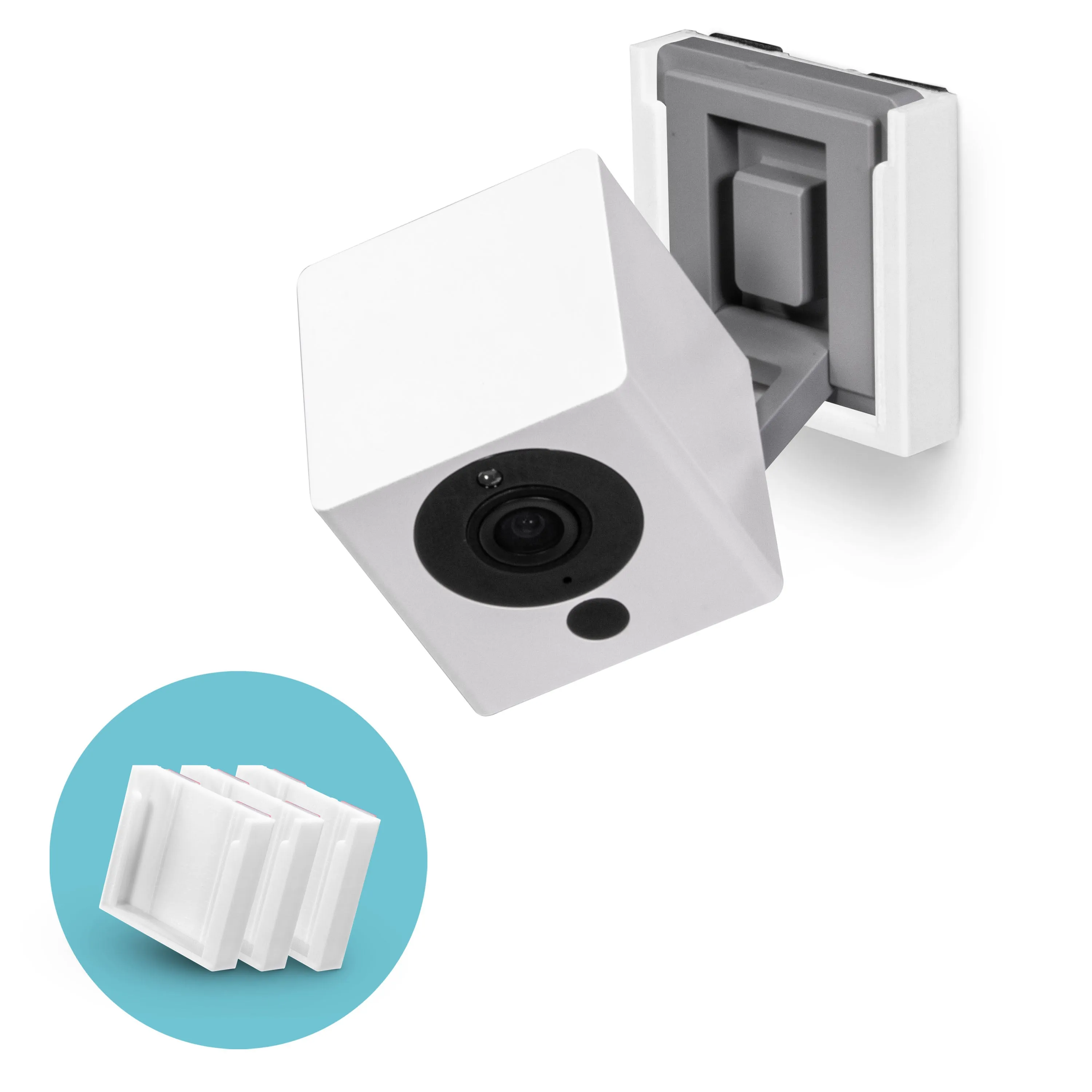 Wyze Cam v2 (3 Pack) Wall Mount - Adhesive Holder, No Screws or Mess (Not Compatible with V3)