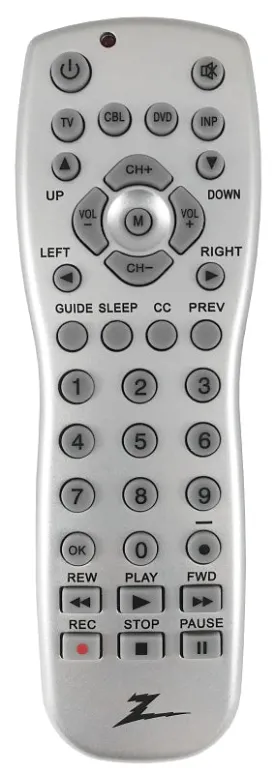 Zenith ZP305MH Universal Remote, Silver :CD: QUANTITY: 1